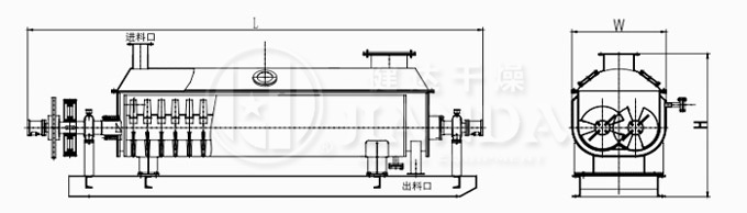 空心槳葉干燥機(jī)結(jié)構(gòu)示意圖
